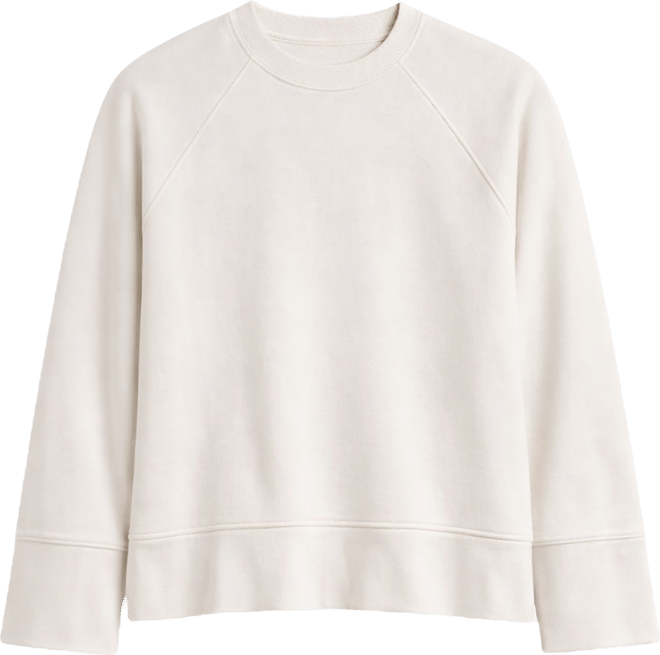 CALIA Women's Washed Cotton Fleece Crewneck