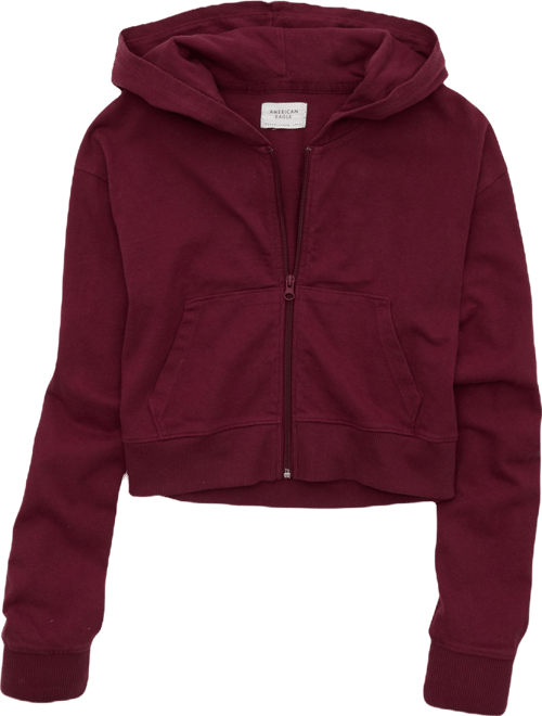 AE Cropped Zip-Up Hoodie | American Eagle
