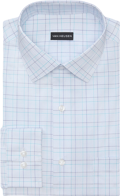 van heusen men's dress shirt regular fit flex collar check Men's Van Heusen Slim-Fit Flex Point-Collar Dress Shirt