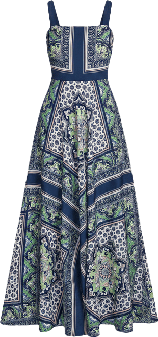eleanor scarf print maxi dress Twofer Scarf Print Maxi Dress