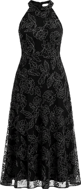 sam edelman halter dress Sam Edelman Halter Neck Feather Trim Cocktail Dress - Black