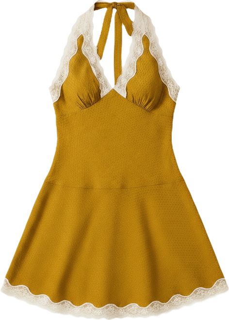 liza lace mini dress Steve Madden Liza Lace Trim Halter Mini Dress
