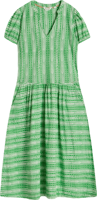 Leah Jersey Dress in GREEN PRINT | White Stuff