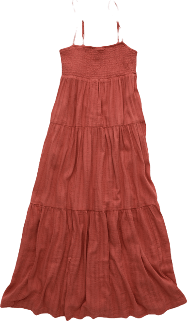 ae smocked waist midi dress AE Strapless Smocked Embroidered Midi Dress