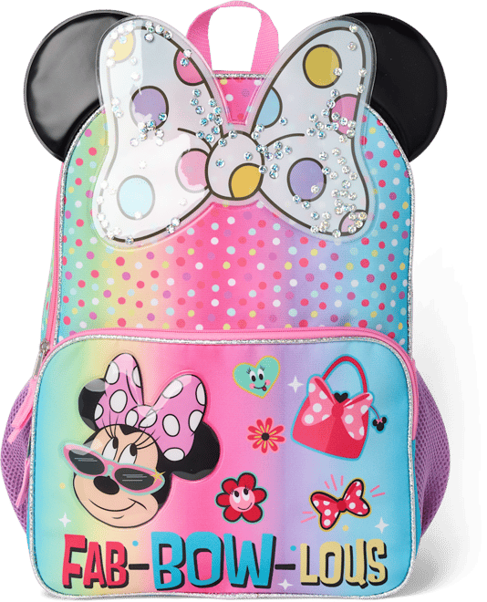 girls backpacks mini mouse Minnie Backpack for Kids Toddlers - 11" Iconic Woven Small Backpack Bundle with Button featuring your favorite mouse fashionista Minnie Mouse Backpack for School