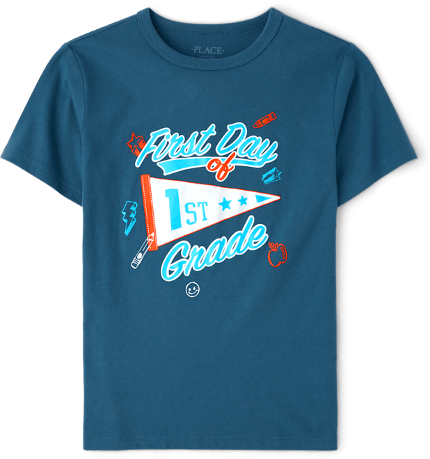 Boys Short Sleeve School First Day Of 1st Grade Graphic Tee - BLUE