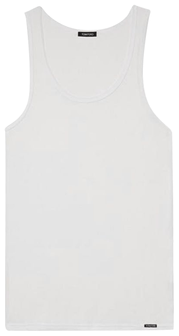 タンクトップ Tom Ford Cotton and modal tank top TOM FORD: Black Cotton Modal Rib Tank Top | SSENSE 日本