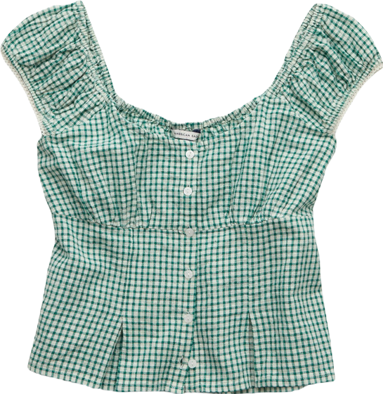 AE Cap-Sleeve Button-Up Top | American Eagle