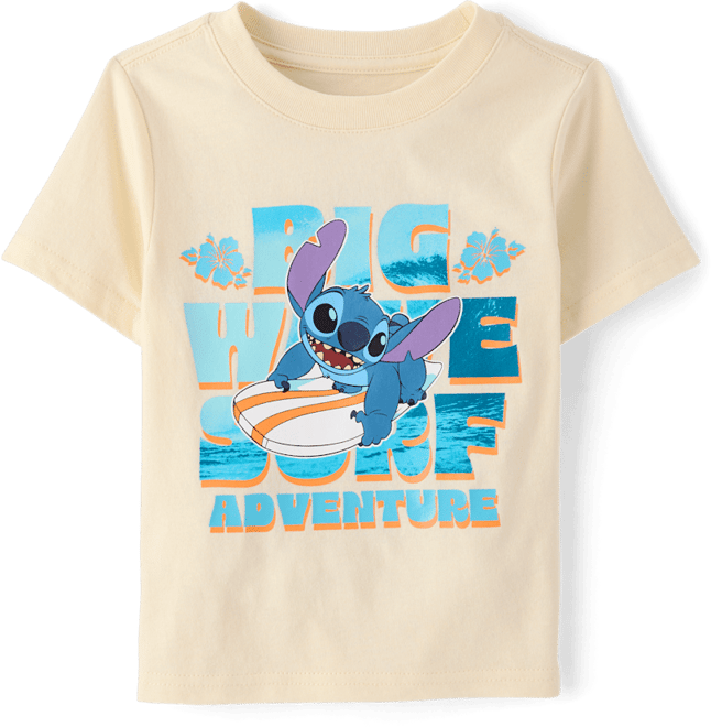 Baby And Toddler Boys Short Sleeve Stitch Surf Graphic Tee - TAN