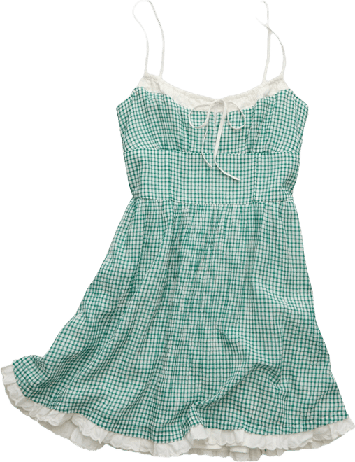 american eagle green plaid dress American Eagle Green White Plaid Sun Mini Dress Size XS NWOT