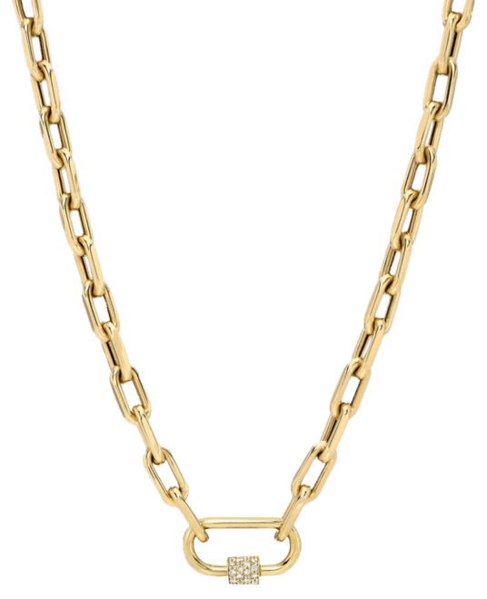 14k Gold Large Open Link Chain Necklace - Zoe Lev Jewelry