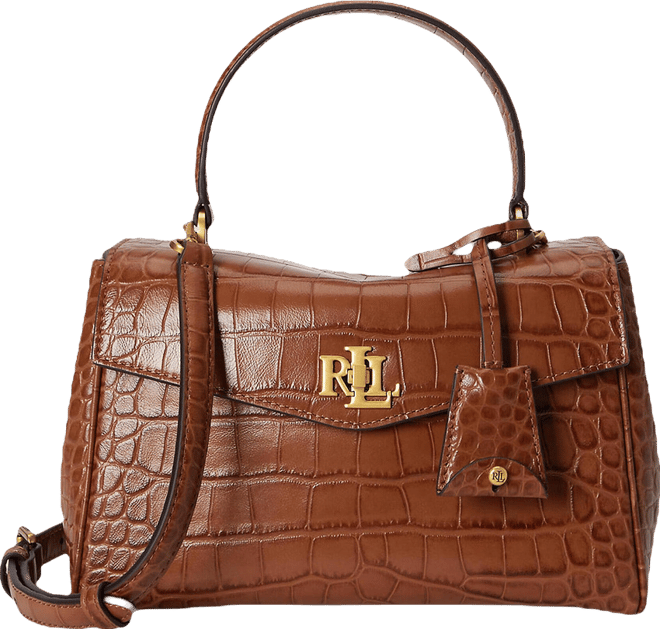 【専用】LAUREN RALPH LAUREN 2way handbag Lauren Ralph Lauren Croc-Embossed Small Farrah Soft Satchel Bag