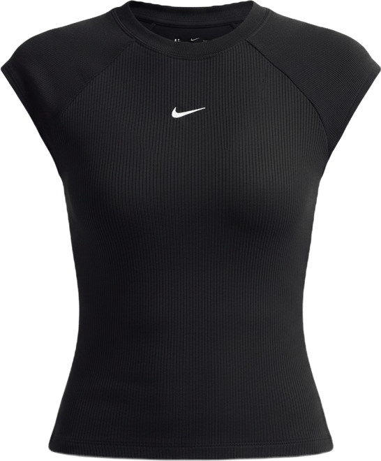 Nike Sportswear Chill Knit Top aderente a manica corta e costine – Donna
