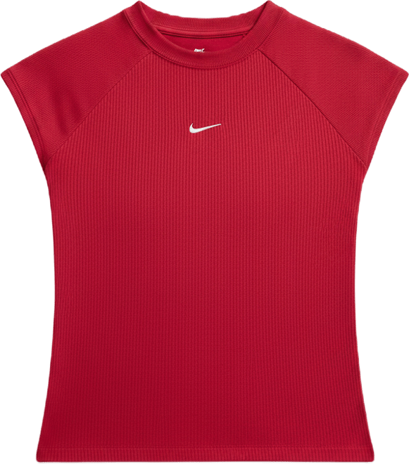 Nike Sportswear Chill Knit Eng anliegendes, kurzärmliges Ripp-Oberteil für Damen