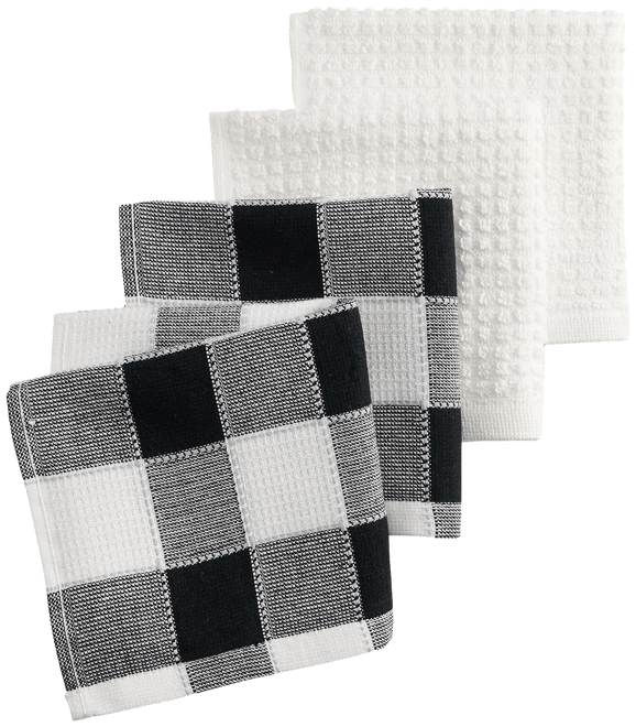 Food Network™ Black & White Buffalo Check Dishcloth 4-pk.