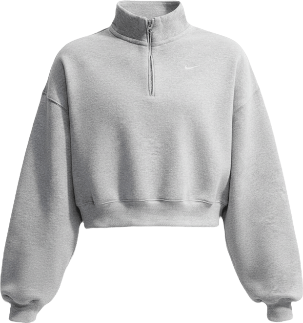 Nike Studio Fleece Orta Kalınlıkta Oversize Çeyrek Fermuarlı Crop Kadın Üstü