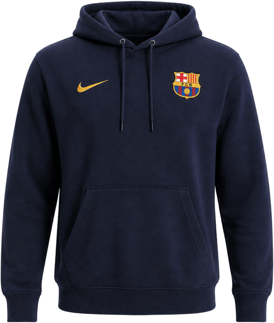 FC Barcelona Club Nike Fransız Havlu Kumaşı Erkek Futbol Kapüşonlu Sweatshirt'ü