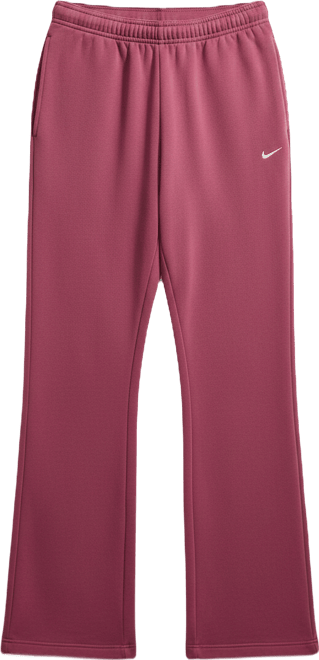 Tejido Fleece ligero Nike Studio Pants de tiro medio con dobladillo abierto para mujer