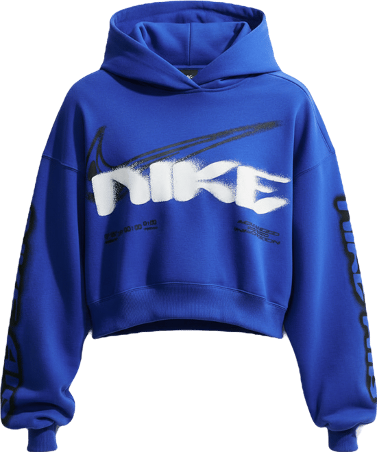 Nike Studio Fleece Medium Weight Women's Cropped Oversized Pullover Hoodie