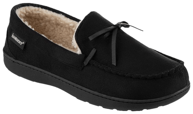 isotoner Recycled Men's Moccasin Slippers with Memory Foam