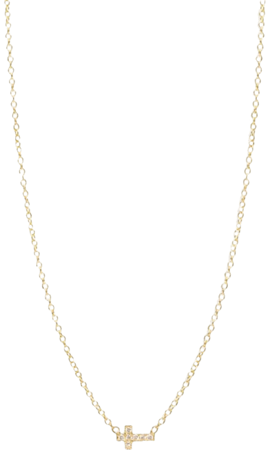 Zoë Chicco 14K Gold Large Engraved Dog Tag Necklace 14K Yellow Gold / 30