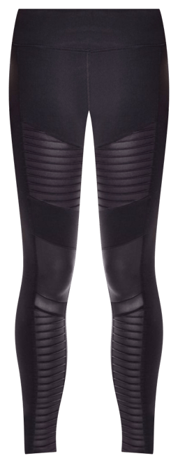 High Waist Moto Legging - Black Performance Leather/Black Glossy - ALO –  Silver & Gold Boutique