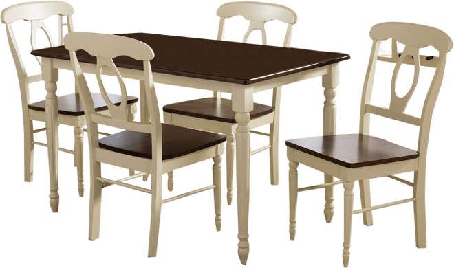 Baxton Studio Napoleon Country Cottage Dining Table Chair 5