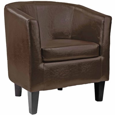Antonio Leather Barrel Chair Jcpenney, Brown Leather Barrel Chair