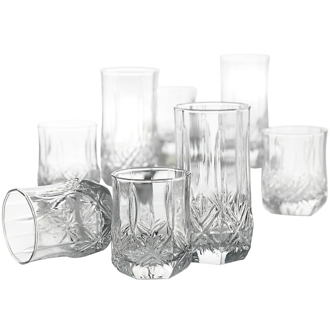 Luminarc 16-Piece Assorted, Clear Rika Glassware Set