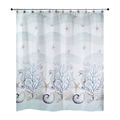 Avanti Coastal Terrazzo Shower Curtain, Are Shower Curtains All The Same Size Along Coastline
