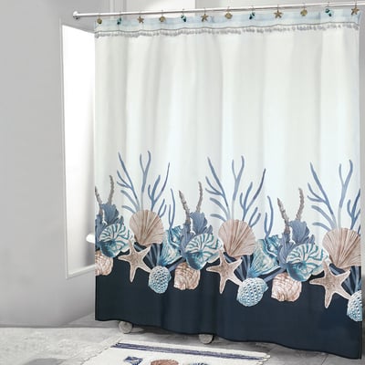 Avanti Blue Lagoon Shower Curtain, Are Shower Curtains All The Same Size Along Coastline