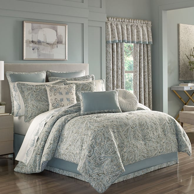Queen Street Garrison 4-pc. Jacquard Comforter Set, Color: Spa