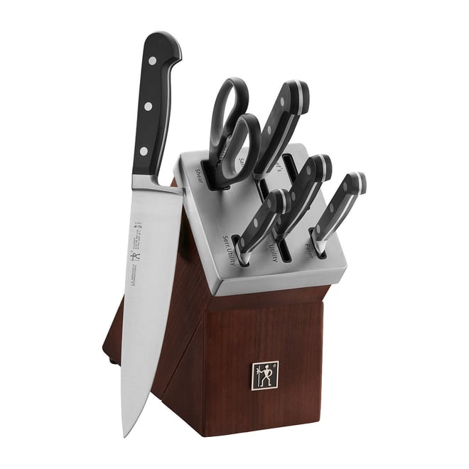 Henckels Forged Modernist 20 Piece Self Sharpening Knife Set with Stainless  Steel Handles & Black Knife Block