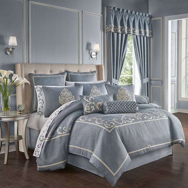 Queen Street Augusta 4-pc. Damask + Scroll Comforter Set, Color