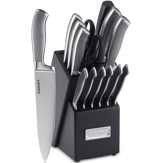 knife set, Dishwasher Safe Kitchen Knife Set with Block, 15 Pcs Black knife  s