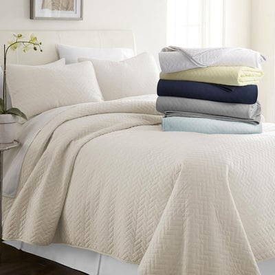 Quilted 3 Piece Coverlet Set Ultra Soft Premium The Home Collection 