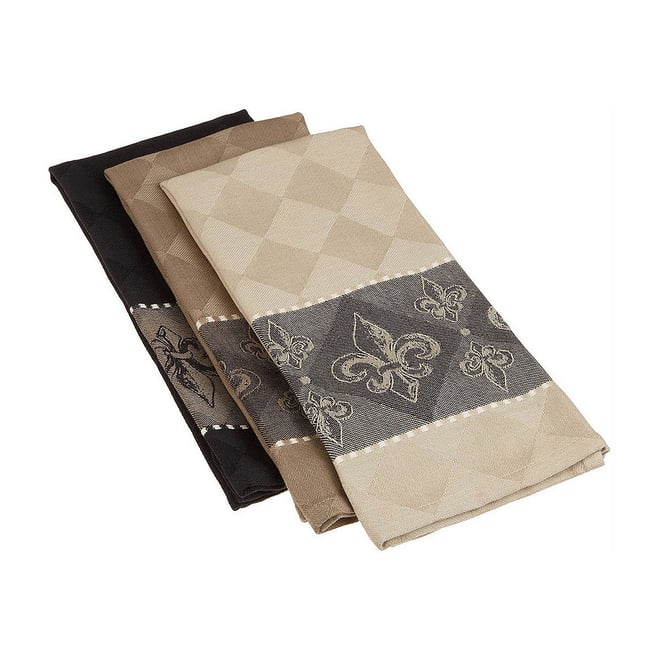 Pure Cotton Terry Tea Towel Set of 3, Mocha Brown Tea Towel Set