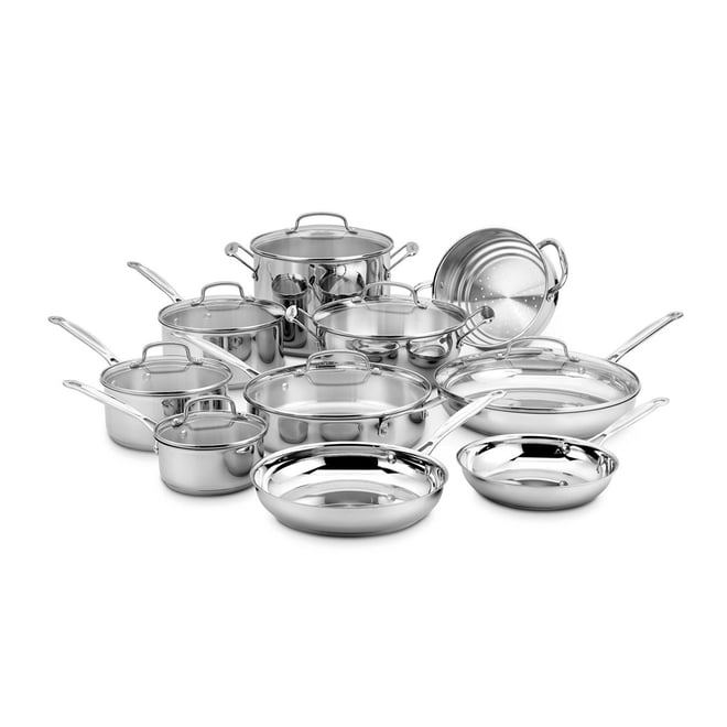 Cuisinart Chef'S Stainless Steel 17-pc. Cookware Set 77-17N, Color