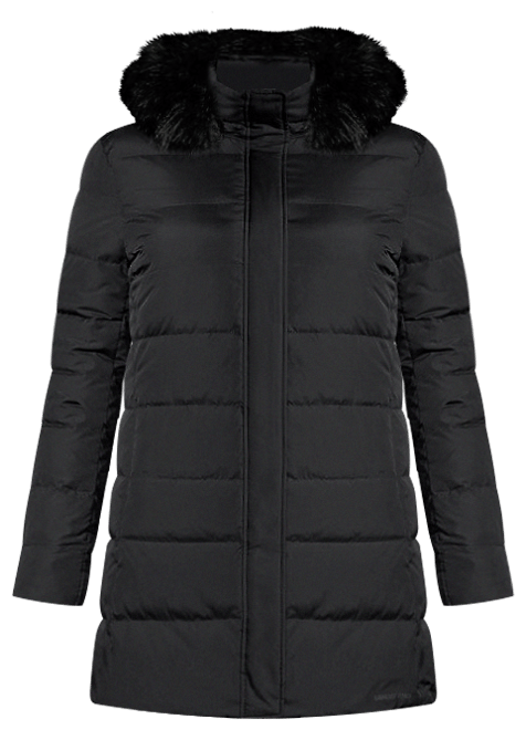 Women's Lands' End Faux-Fur Hood Long Down Winter Coat