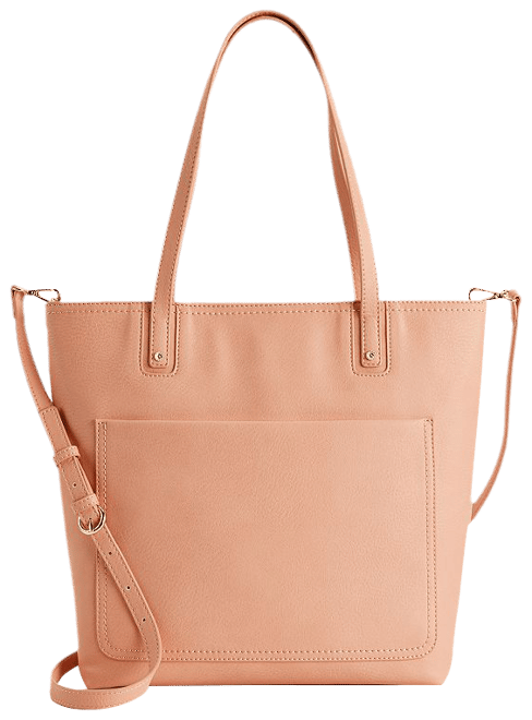 LC Lauren Conrad Brown Vegan Leather Hil Satchel Purse Bag
