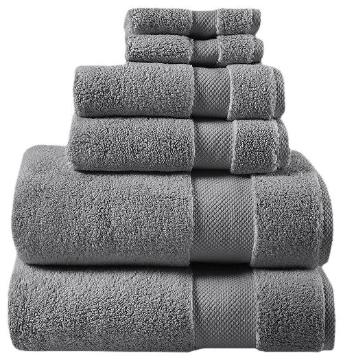 SPITIKO HOMES 6-Piece Spring Summer Carded 100% Cotton Towel Set