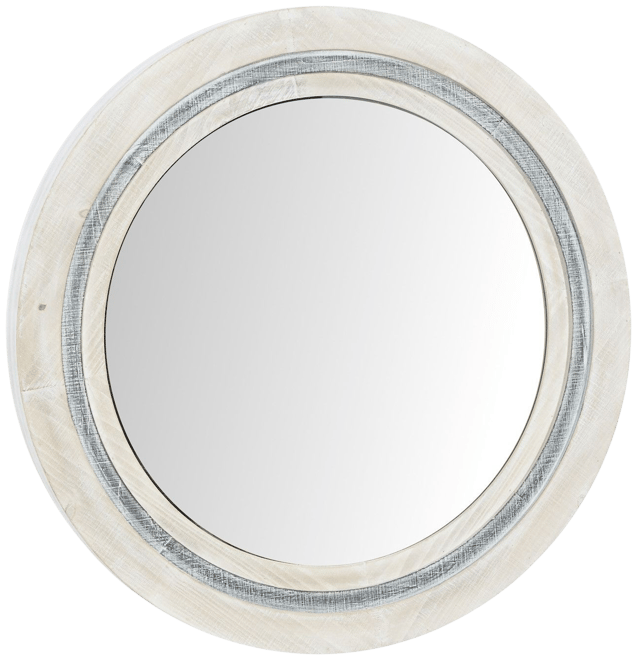 White Distressed Round Wood Wall Mirror, Hobby Lobby