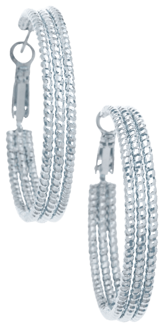 1 1/2" Textured Hoop Earrings