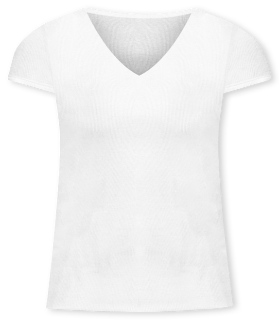 Women's Wide Neck V-neck T-shirt - VecFashion