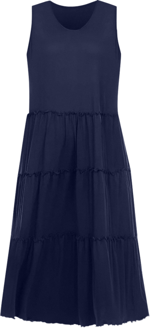 Plus Size Scoop Neck Tiered Midi Dress