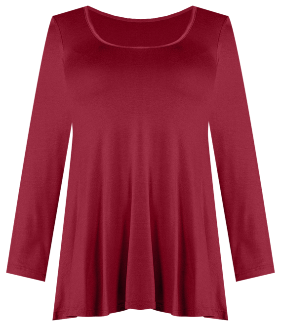 Women's Long Sleeve Swing Style Flared Tunic Top