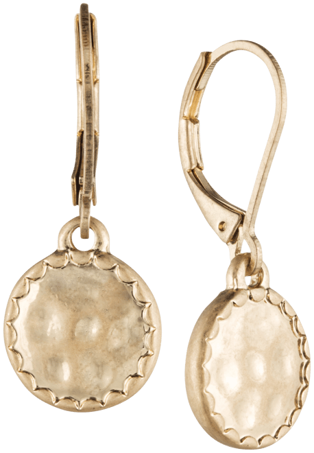 lonna & lilly Gold-Tone Hammered Disc Drop Earrings - Macy's