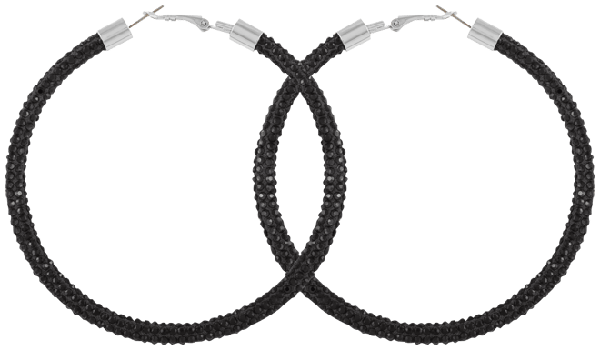 Large Pave Hoop Earrings 3"