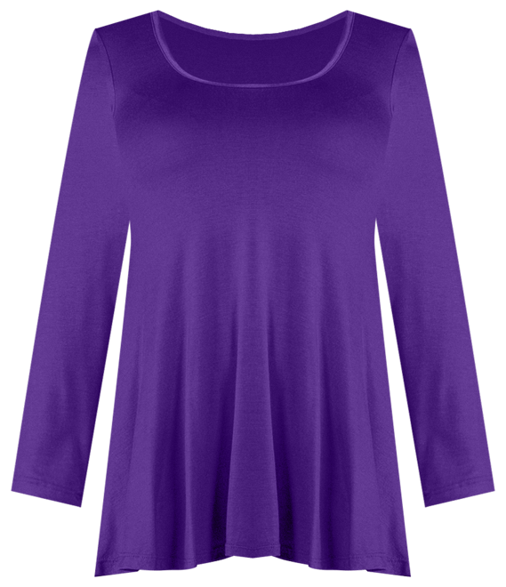 Women's Long Sleeve Swing Style Flared Tunic Top