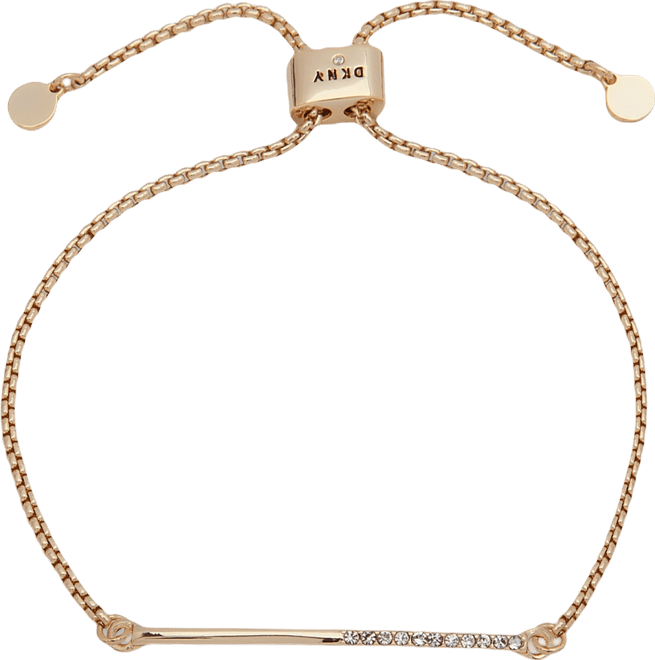Gold-Tone Half-Pave Bar Slider Bracelet